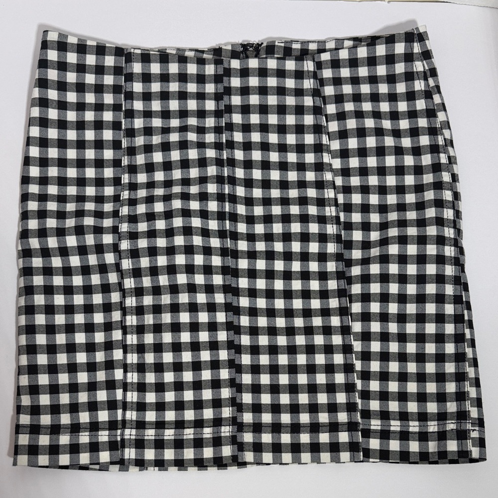 Free People Black and White Checkered Women's Skirt 8 - Picture 1 of 8